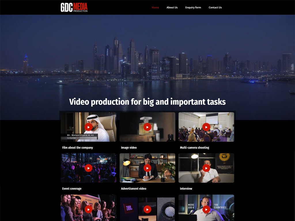Сайт видеостудии "GDC Media" (ОАЭ)